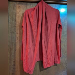 Euc Loft Women's Orangeia Red Open Front Cardigan